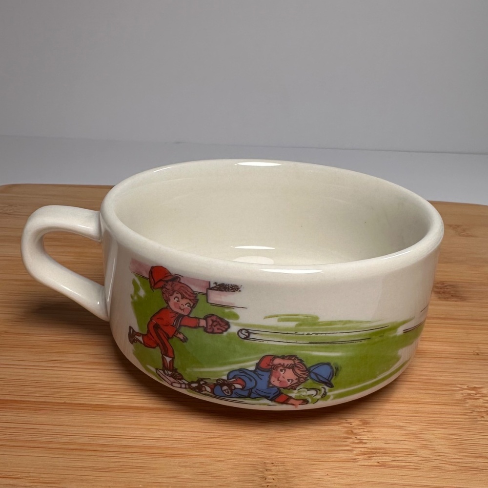 1980s Campbell’s Soup “Baseball Kid” Mug ⚾️ Vintage Stoneware Soup/Chili Bowl - Picture 2 of 4